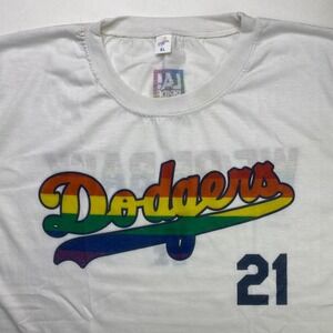 LA DODGERS x LA PRIDE gay‎ rainbow shirt
